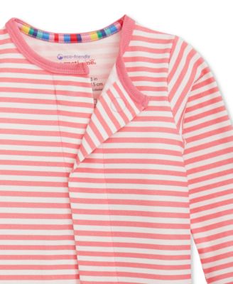 Baby Girls' Long-Sleeve Striped-Print Coverall, 2- Pack