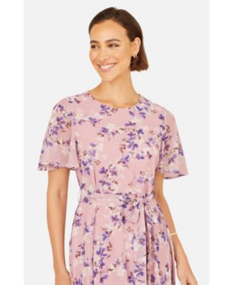 Women's Blossom Print Midi Skater Dress