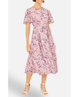Women's Blossom Print Midi Skater Dress