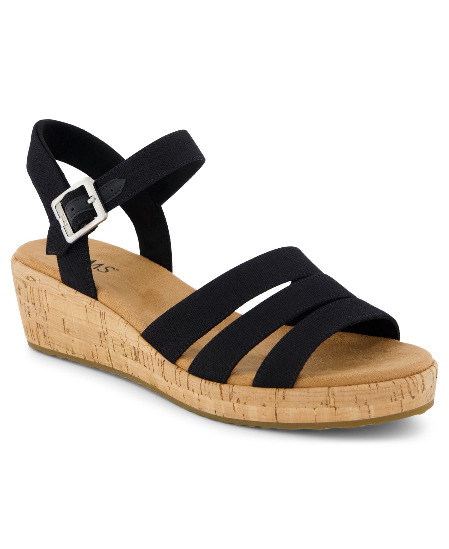 Женские сандалии TOMS Julia Open Toe Wedge, цвет: Чёрный — фото 1