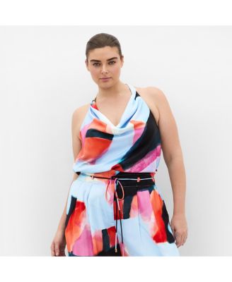 Women's Chloe Aspect Print Cowl Neck Top