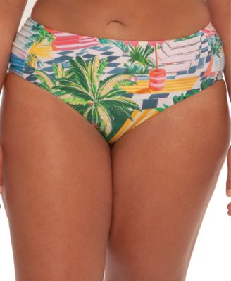Plus Size Miami Beach Shirred Side Hipster Bottoms
