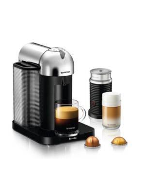 Vertuo Coffee and Espresso Machine by Breville, Chrome with Aeroccino Milk Frother