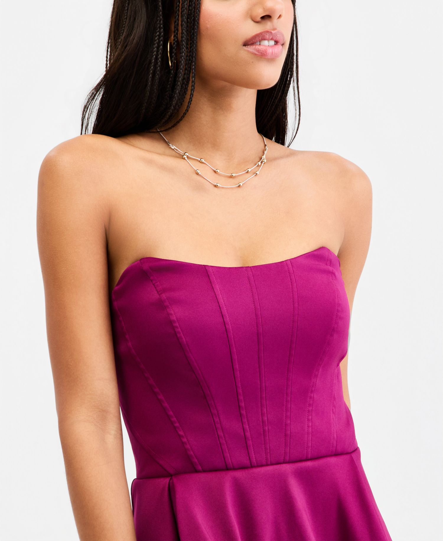Juniors' Strapless Ruffle-Tiered Dress