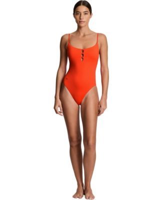 Women's Knotted Keyhole One-Piece Swimsuit