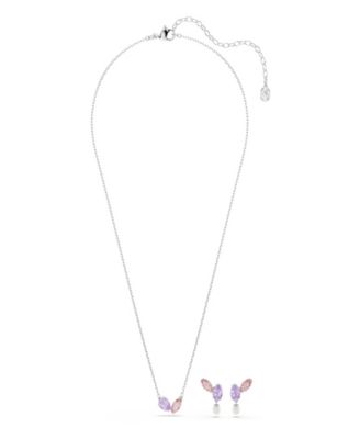 Ariana Grande x Rhodium Plated Multicolored Necklace and Earrings Set