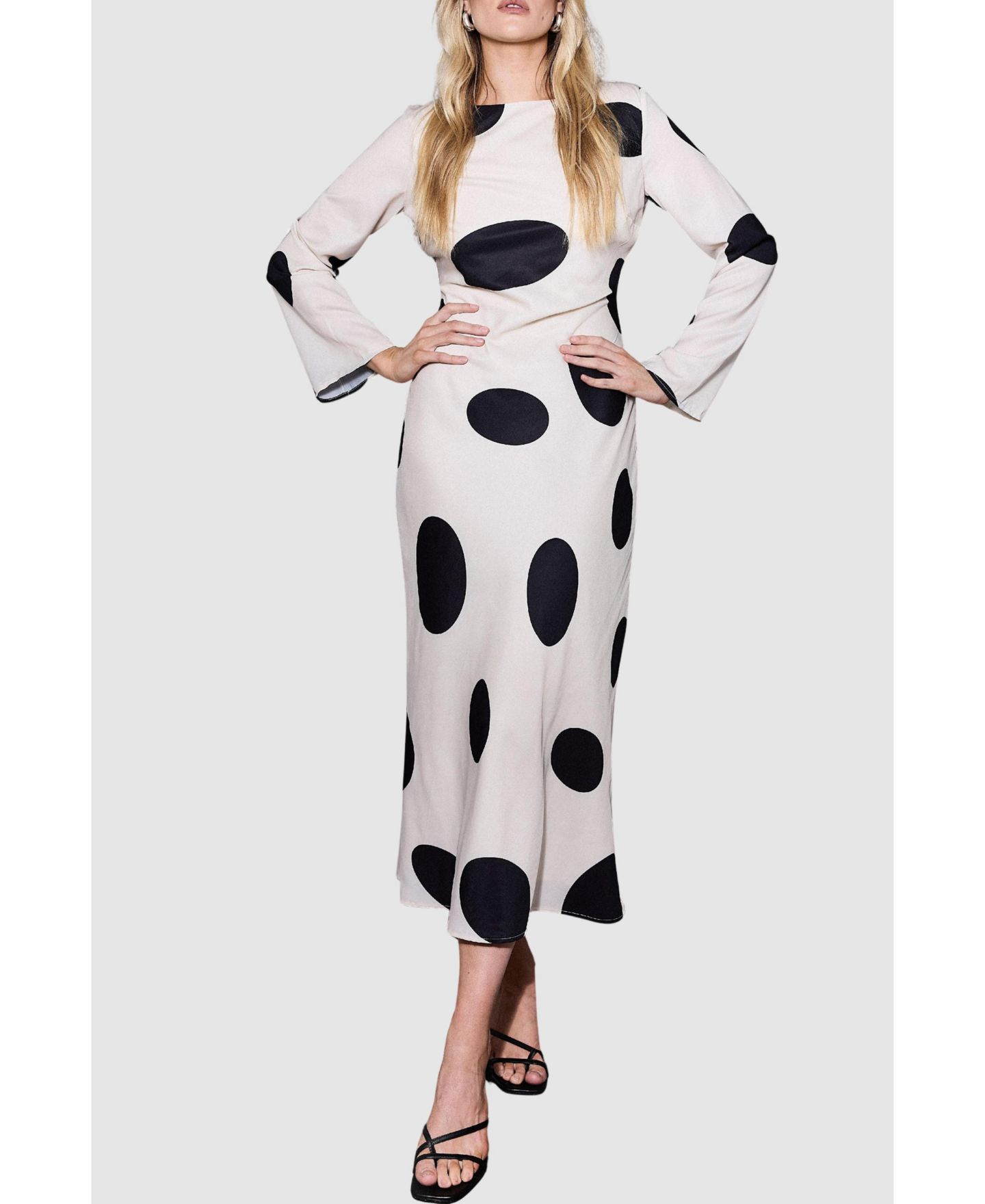 Женское платье Warehouse Polka Dot Scoop Back Maxi, цвет: Слоновая кость — фото 5