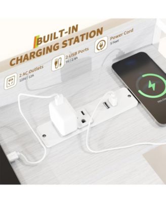 Rustic Dresser for Bedroom with Charging Station, App Controlled RGB LED, Tall Dresser Storage Organizer with 11 Fabric Drawers