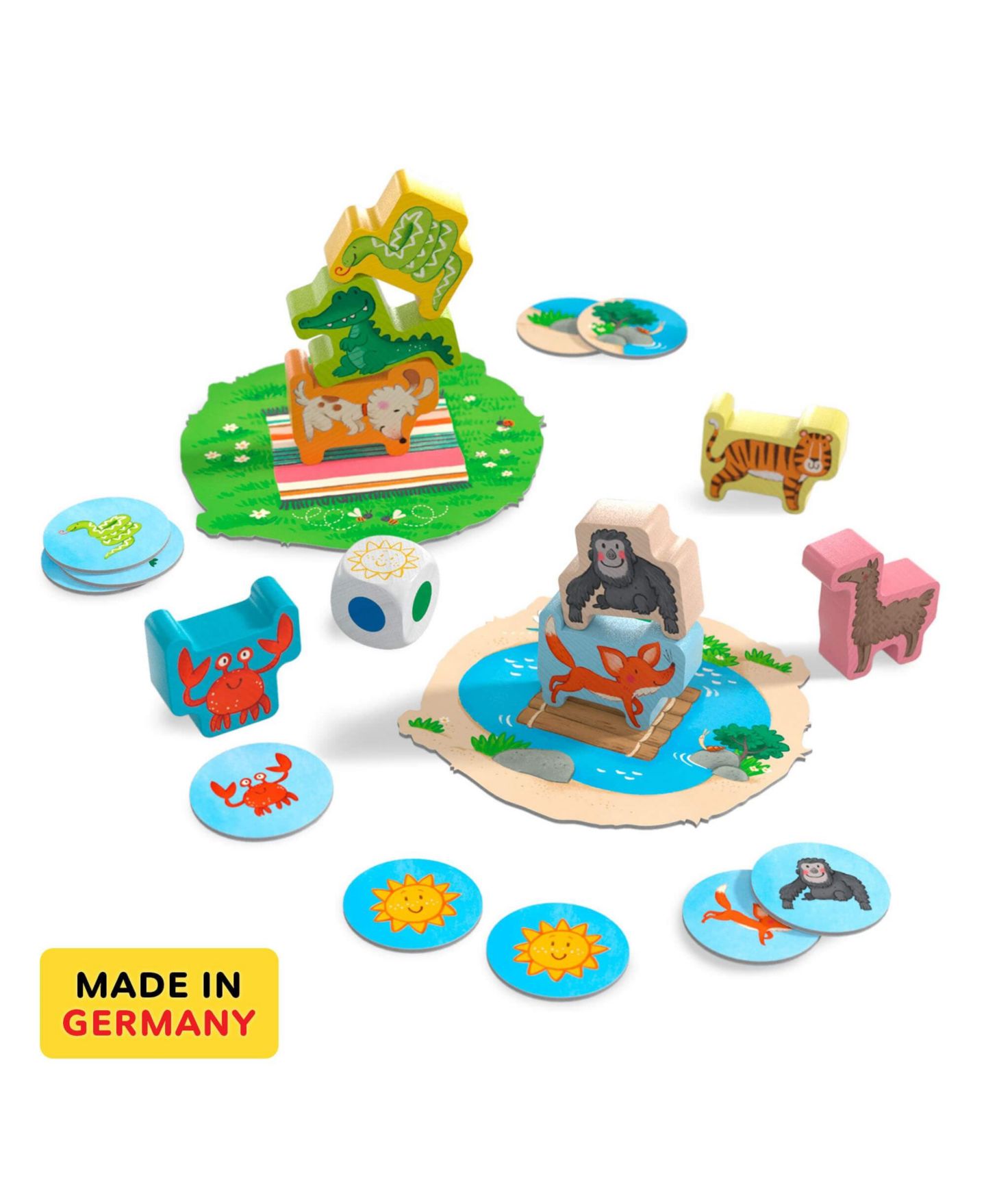 Детская настольная игра Haba Animal Upon Animal Junior 3-in-1 Stacking Board Game, Ages 2+ — фото 4