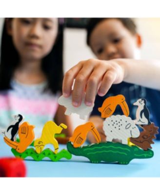 Animal Upon Animal - Classic Wooden Stacking Game: Ultimate Family Board Games for Kids and Adults Party Games and Fun Dexterity Kids Games 4-8