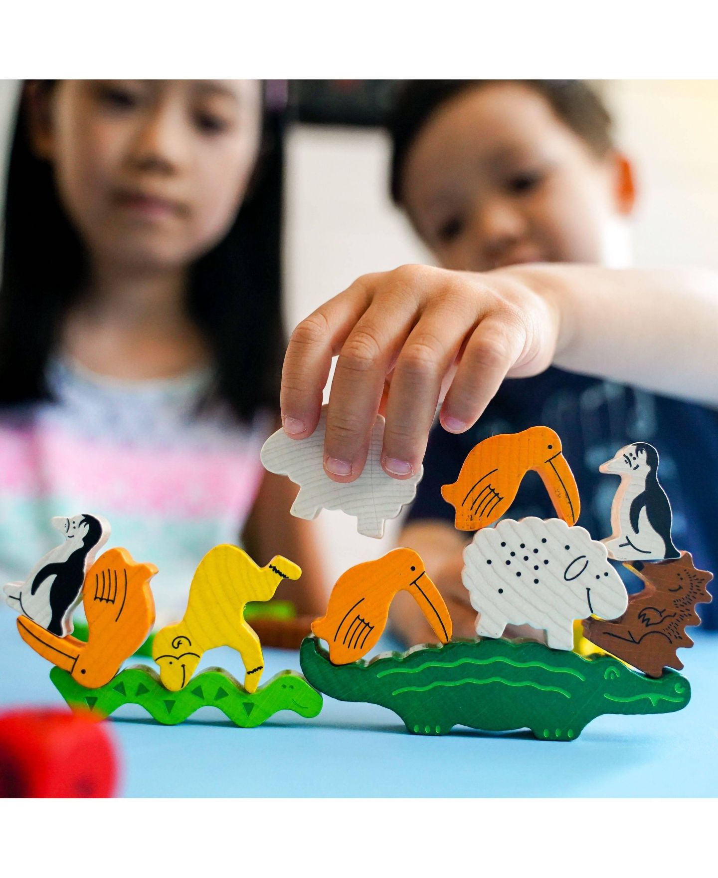 Детские настольные игры Haba Animal Upon Animal 30-Piece Stacking Dexterity Board Game, Ages 4+, цвет: Mutli — фото 5