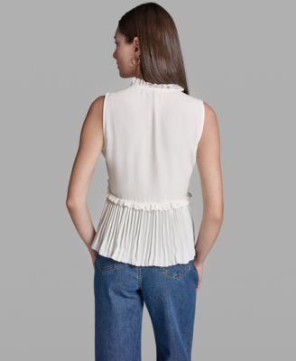 Women's Ruffles Pleated Hem Top