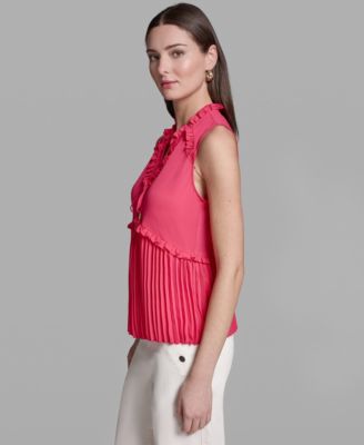 Women's Ruffles Pleated Hem Top