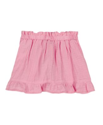 Girls' 2T-6X Puff-Sleeve Solid Top and Shorts, 2-Piece Set