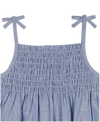 Girls' 2T-6X Woven Oxford Tunic and Ruffle Trim Shorts, 2-Piece Set