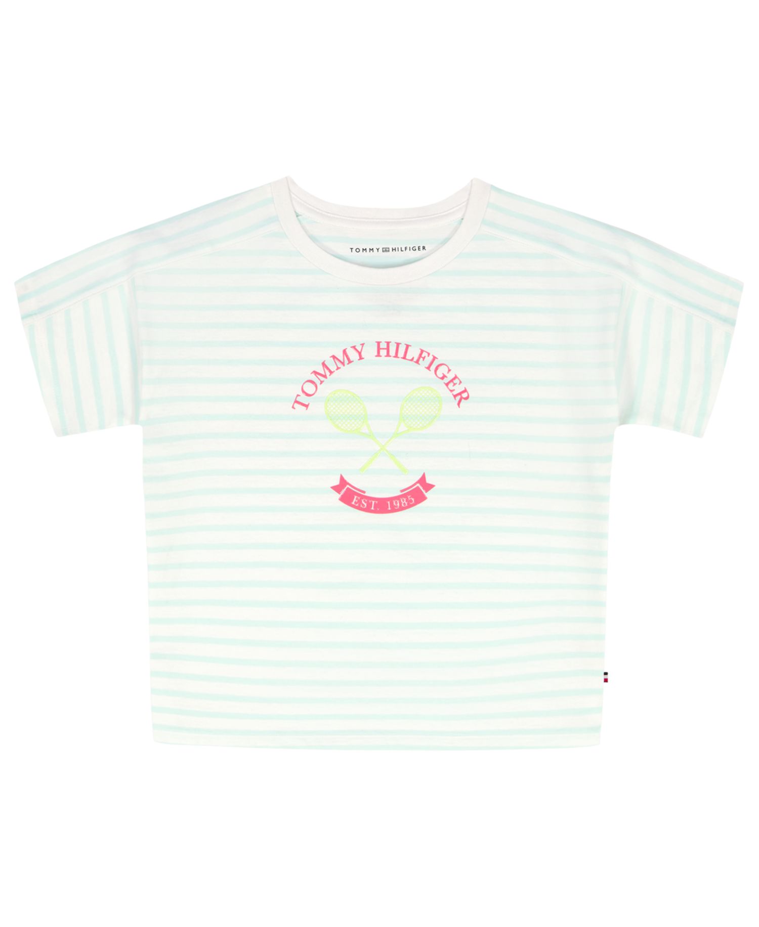 Girls' 7-16 Round Neck Stripe T-Shirt
