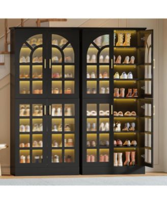 68.94" Tall Shoe Cabinet Set of 2, 8-Tier,Adjustable