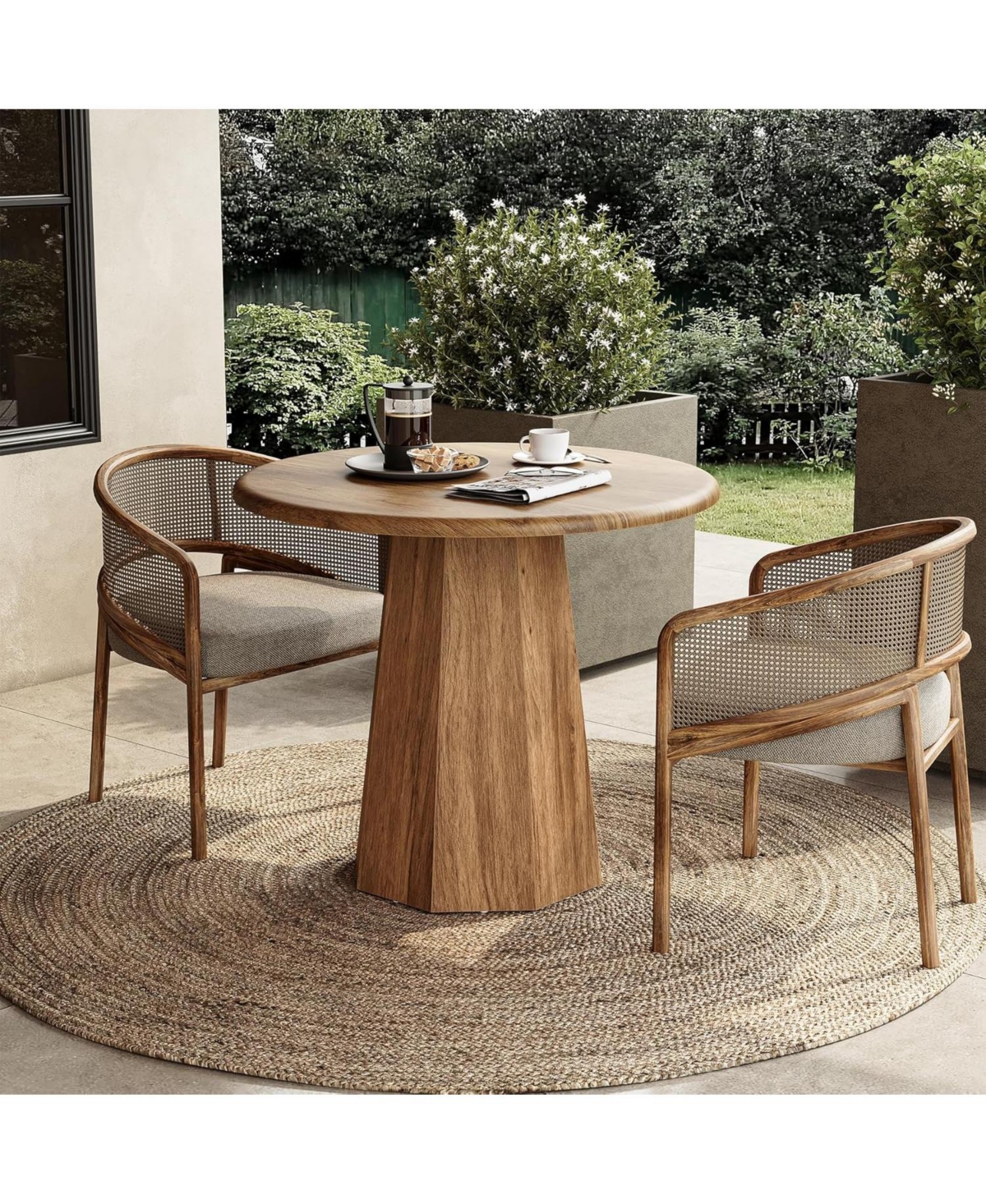 Tribesigns 31.5" Round Dining Table for 4, Wood Kitchen Table, Small Dinner Table