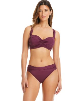 Bleu Rod Beattie Shirred Underwire D-Cup Bikini Top 