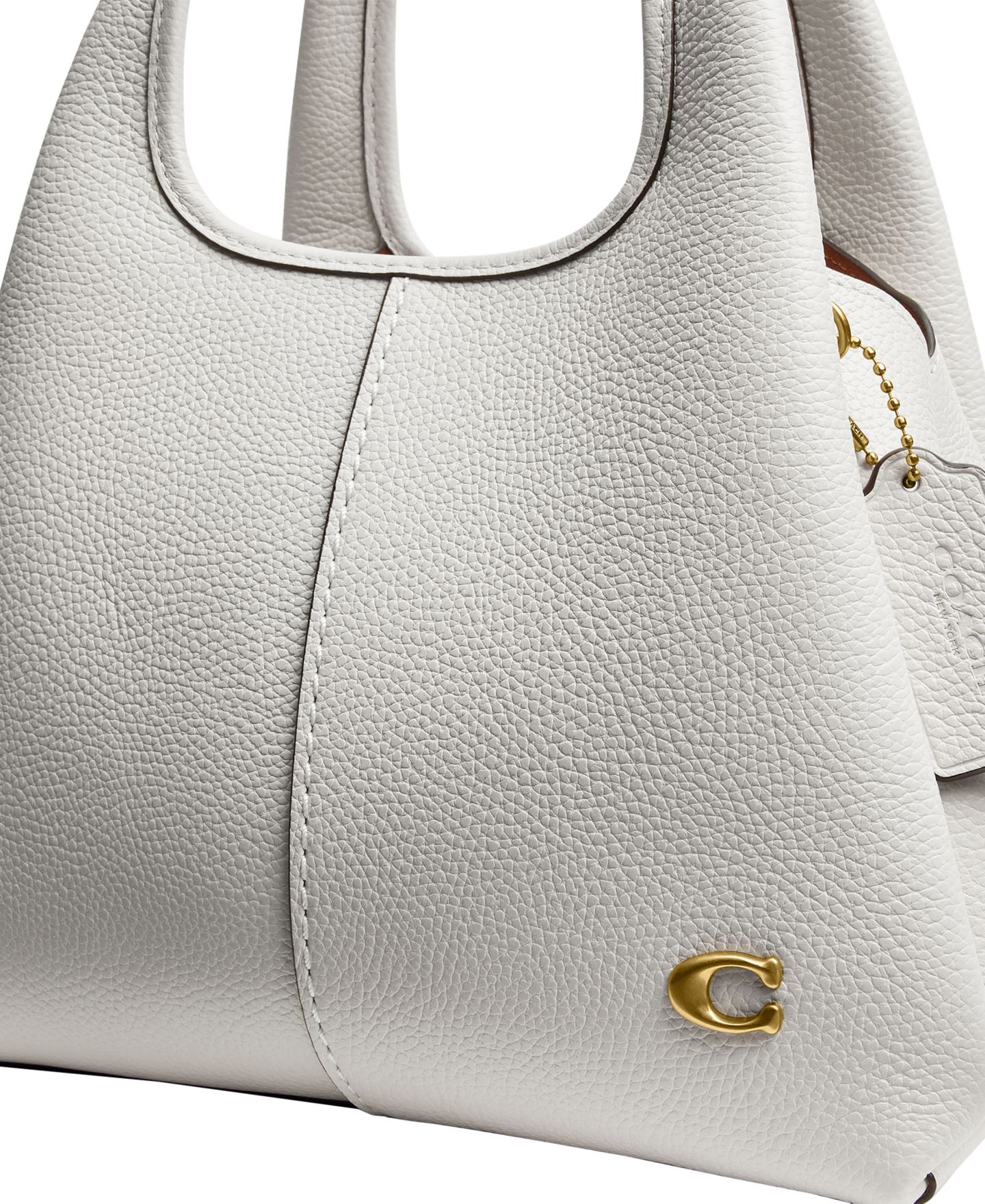 Женская сумка COACH Lana Small Pebble Leather Shoulder Bag 23, цвет: Латунный / Меловой — фото 5