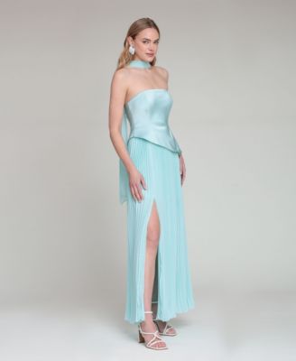 Women's Strapless Bodice Chiffon Combo Dress