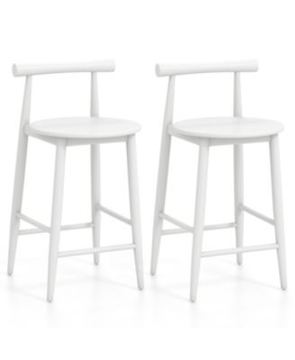 Counter Height Bar Chair Set with Acacia Wood Frame and Supporting Legs