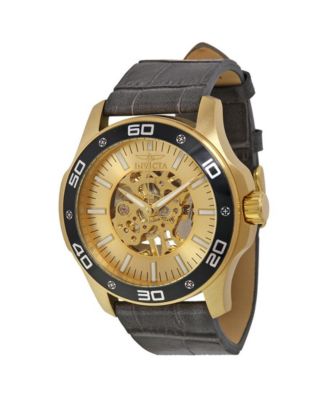 Men's 17262 Specialty Quartz Gold Skeleton Dial Watch