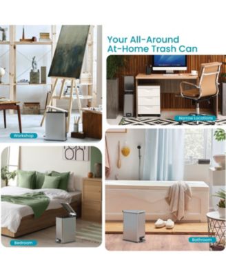 3 Gallon Slim Stainless Steel Trash Can with Soft Close Lid and Removable Liner