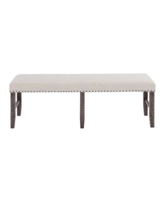 Willow Creek Distressed Solid Wood Upholstered Dining Bench