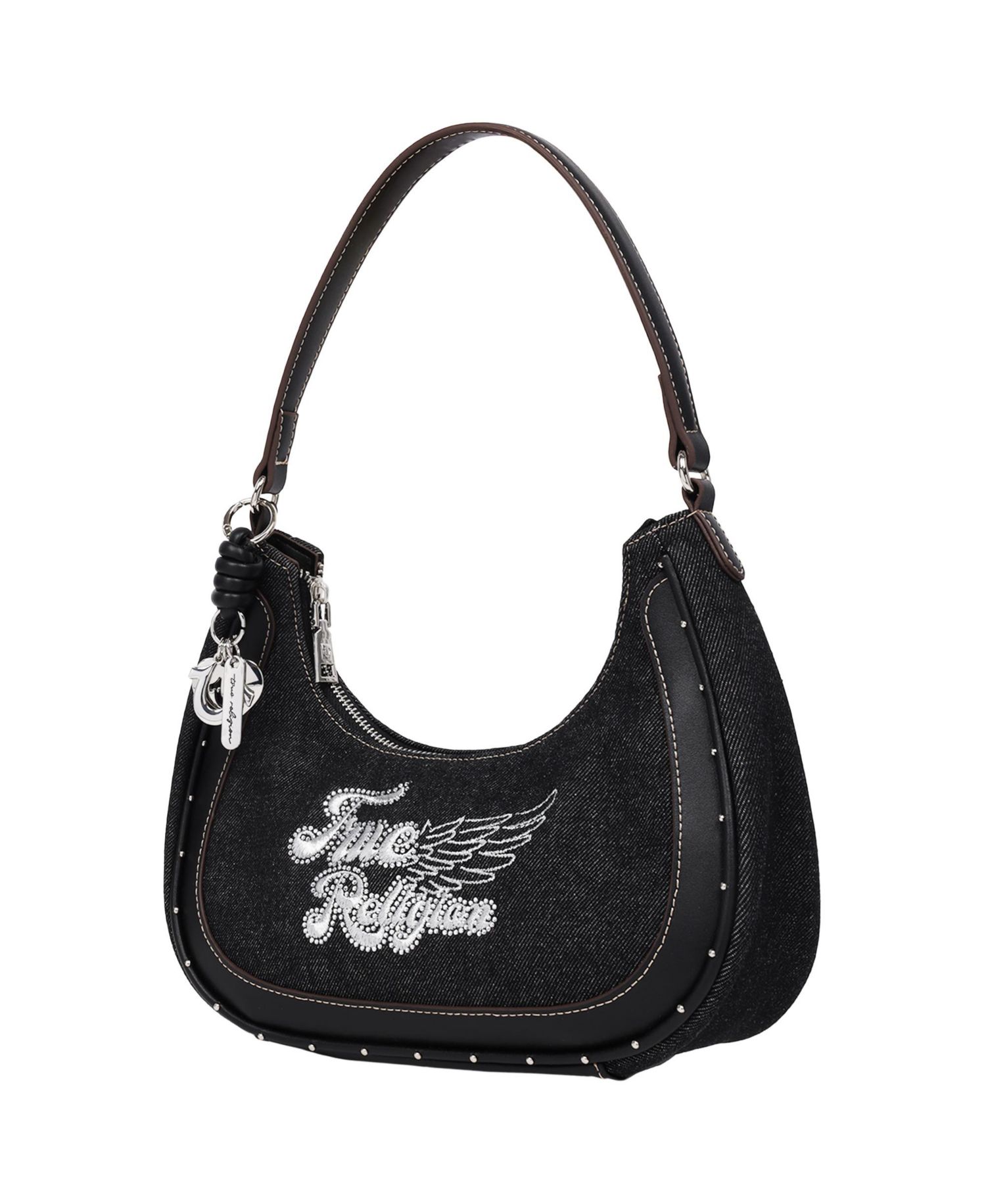 Wing Motif Hobo Bag with Trim