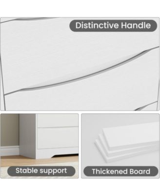 Wooden Dresser with 8 Drawers, Tall Modern Closet with Deep Storage, Large Chest of Drawers with Wide Top, Long Storage Dresser for Bedroom