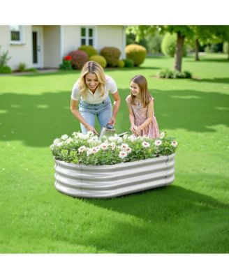 Outdoor Metal Raised Bed for Vegetables & Flowers