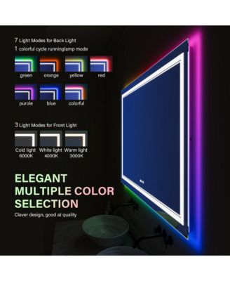 LED Bathroom Mirror 60" x 36", Front & Backlit Vanity Mirror with Dimmable Lights, Anti Fog & 3 Color Temperature