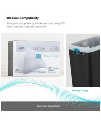 8 Gallon Slim Stainless Steel Kitchen Trash Can with Reeded Pattern, Step Pedal and Soft-Close Lid