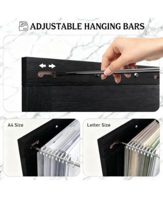 3 Drawer File Cabinet with Silent Slides, Farmhouse Vertical Filing Cabinet for A4/Letter Size, Printer Stand with Storage for Home Office