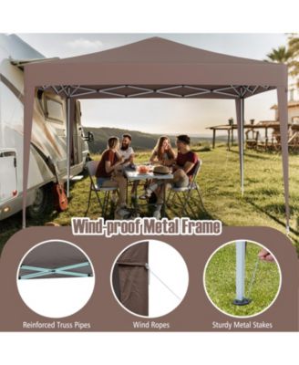 10x10 ft Pop-Up Canopy Tent with Mesh Netting, Instant Setup