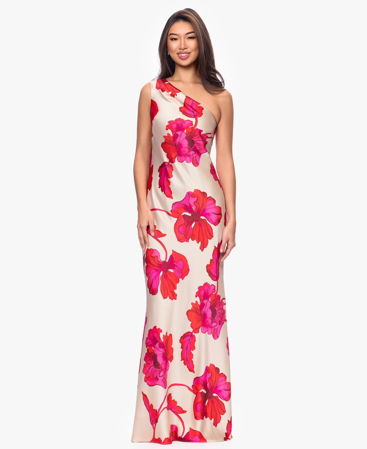 Женские XSCAPE Petite One-Shoulder Printed Gown — фото 1