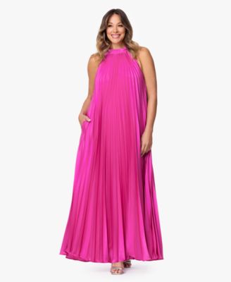  Plus Size Hammered Pleated Gown