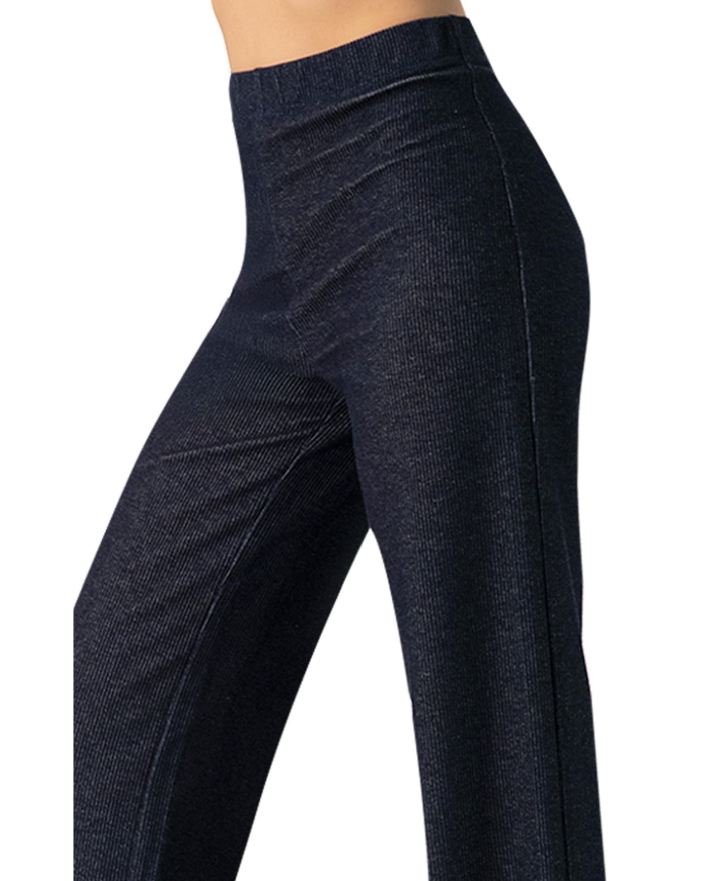 Женские брюки Ivonne Ribbed Wide-Leg, цвет: Тёмно-синий — фото 5