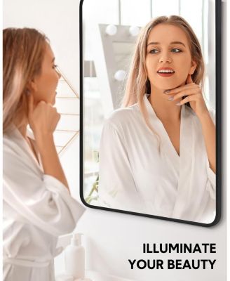 Mirror Wall Mounted, Metal Frame Mirror Dressing Make-Up Vanity Mirror, Anti-Rust, Tempered Glass for Bathroom, Entryway, Living Room, Hallway