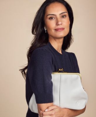 Sofia Small Leather Kisslock Clutch