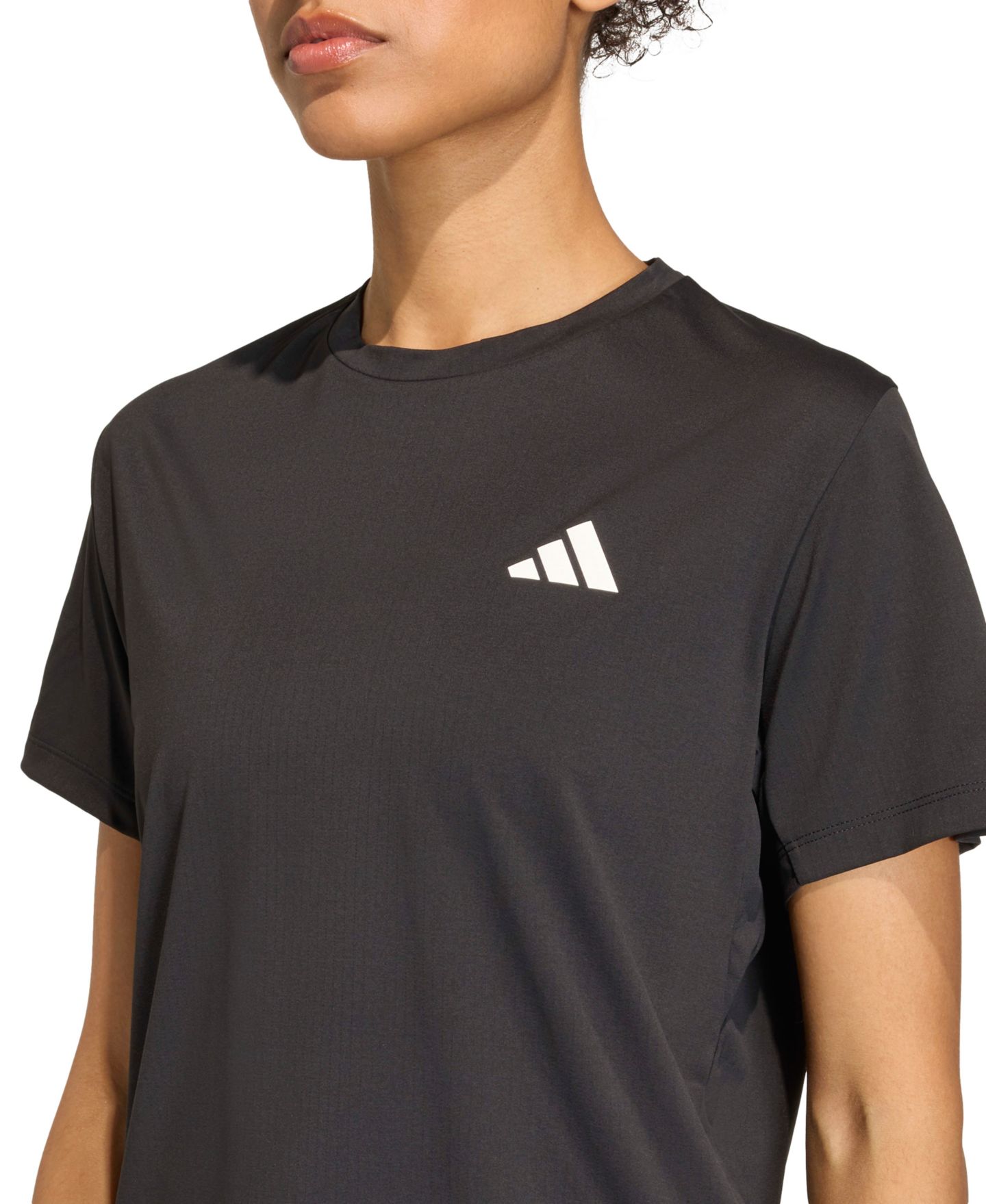 Женская футболка adidas Crewneck Running, цвет: Чёрный — фото 3