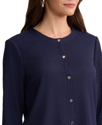 Women's Button-Front Round Neck Sweater