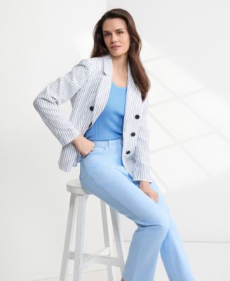 Women's Notch Collar Linen-Blend Jacket