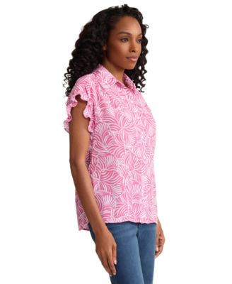 Women's V-Neck Button-Front Top