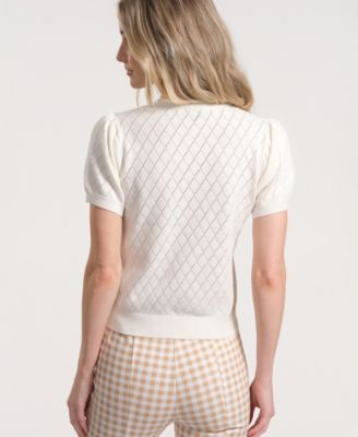 Women's Balloon Short-Sleeve Knitted Sweater