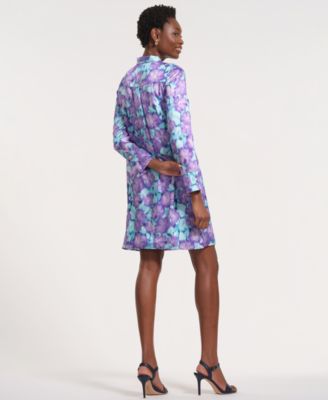 Women's Long-Sleeve Bow-Tie Neck Dress