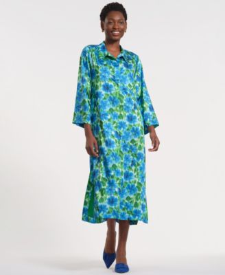 Women's Long-Sleeve Collared Maxi Dress