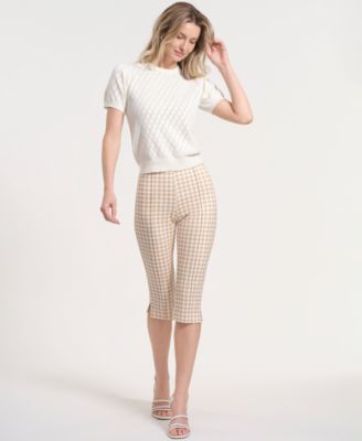 Women's Slide-Slit Plaid Pants