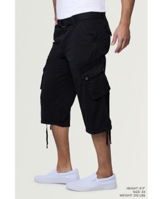 X RAY Big & Tall XRAY Belted Below Knee Long Cargo Shorts